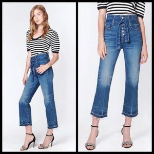 Veronica Beard Marlene 12" Button Fly Corset Jeans